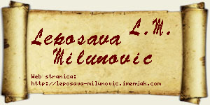 Leposava Milunović vizit kartica